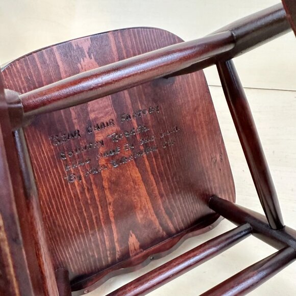 Signed Vintage Rocking Chair Spindle Back Doll Chair by Bear Chair Factory‎ USA - Picture 6 of 11